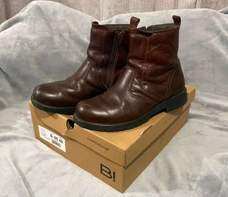 Botines de cuero marrón para hombre Cardinale - 1
