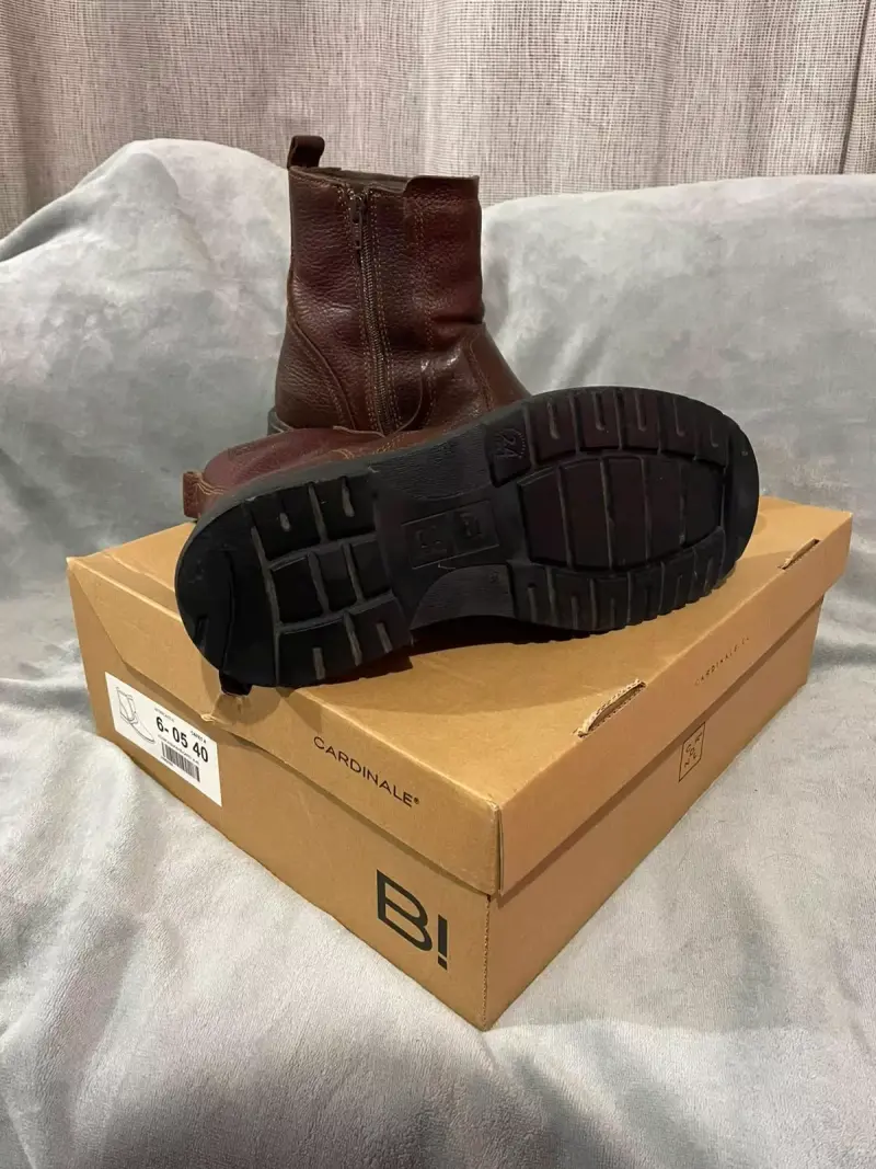 Botines de cuero marrón para hombre Cardinale - 3