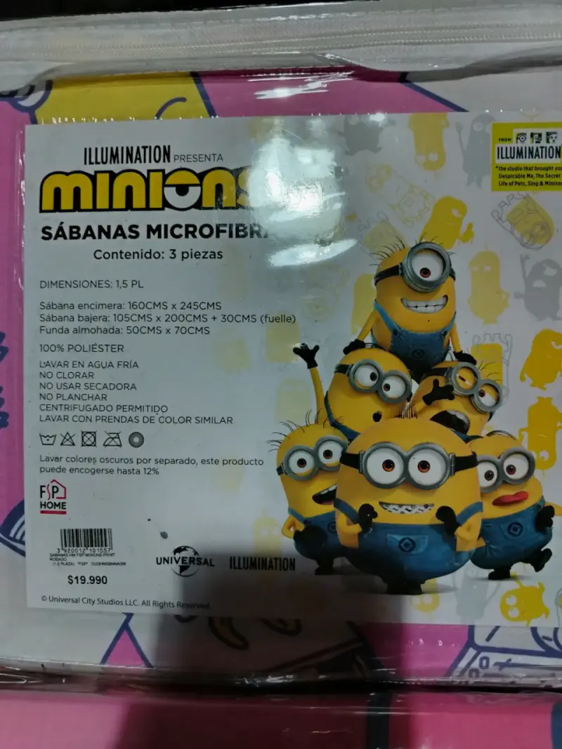 Sábanas Microfibra Minions 1.5 Plazas - 2