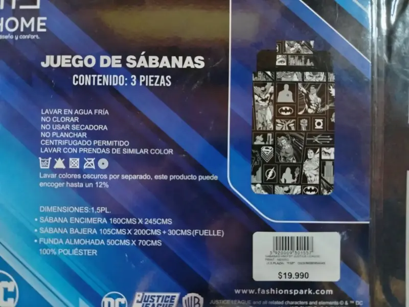 Sábanas Microfibra 1.5 Plazas Justice Leag - 3