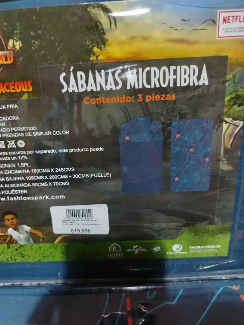 Sábanas de Jurassic World 1.5 Plazas - 2