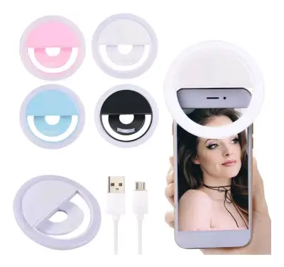 Aro de luz LED para selfies con clip - miniatura 2