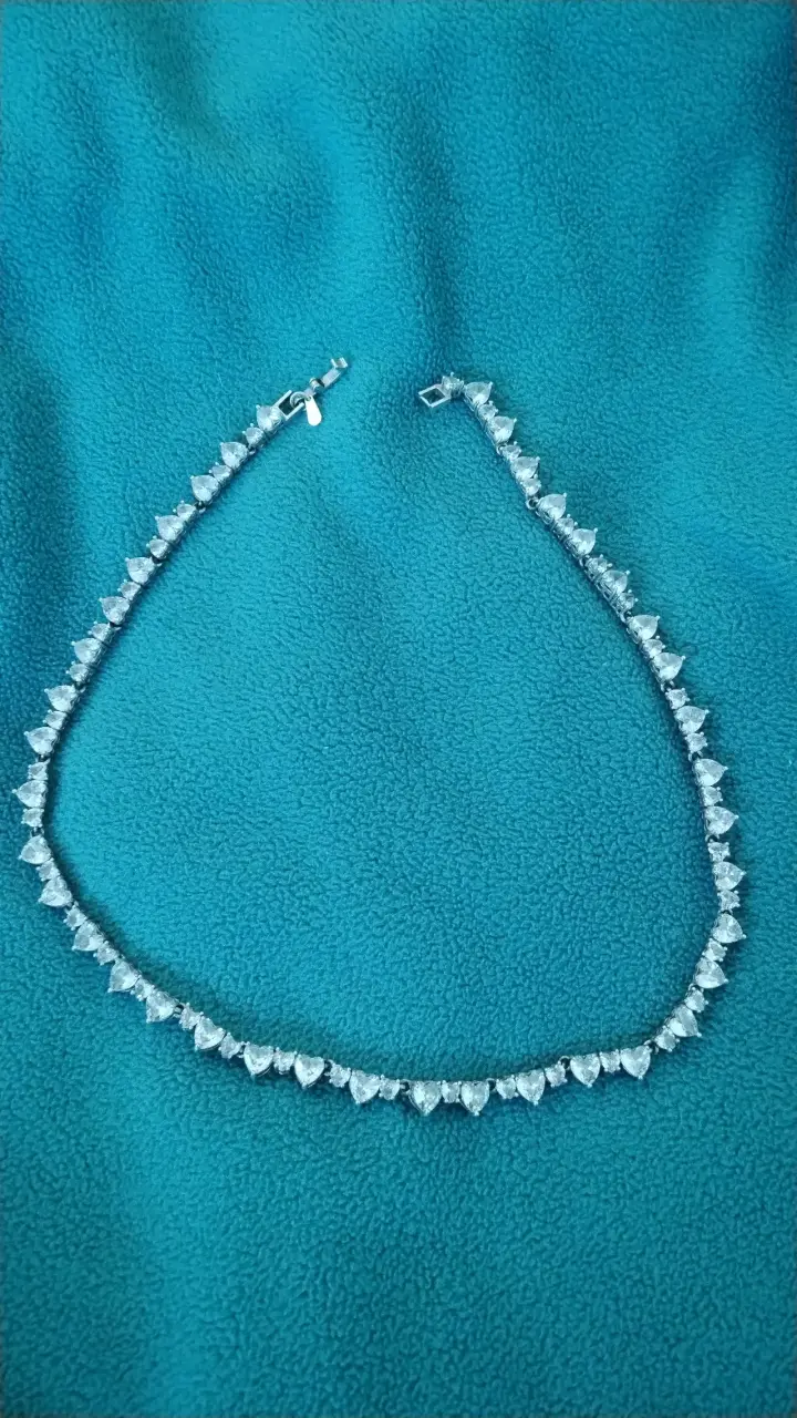 Collar de plata con piedras brillantes - 2