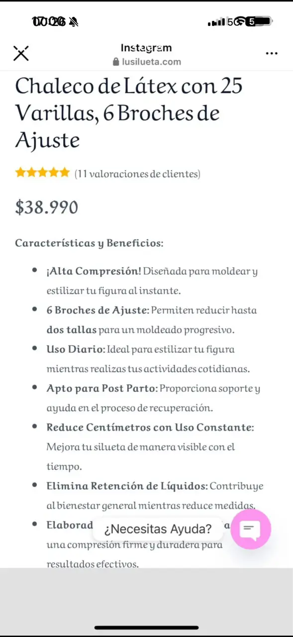 Chaleco de Látex Alta Compresión con 6 Broches - 3