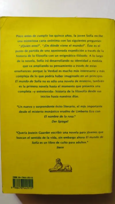 Libro El Mundo de Sofía de Jostein Gaarder - miniatura 2