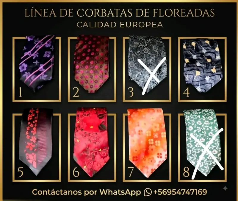 Corbatas de Raso y Floreadas Elegantes - 5