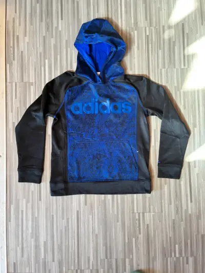 Polerón con capucha Adidas azul y negro niño - miniatura 1