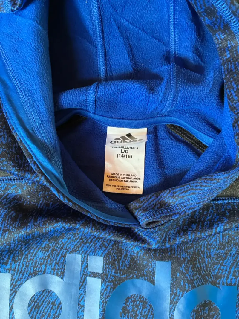 Polerón con capucha Adidas azul y negro niño - 2