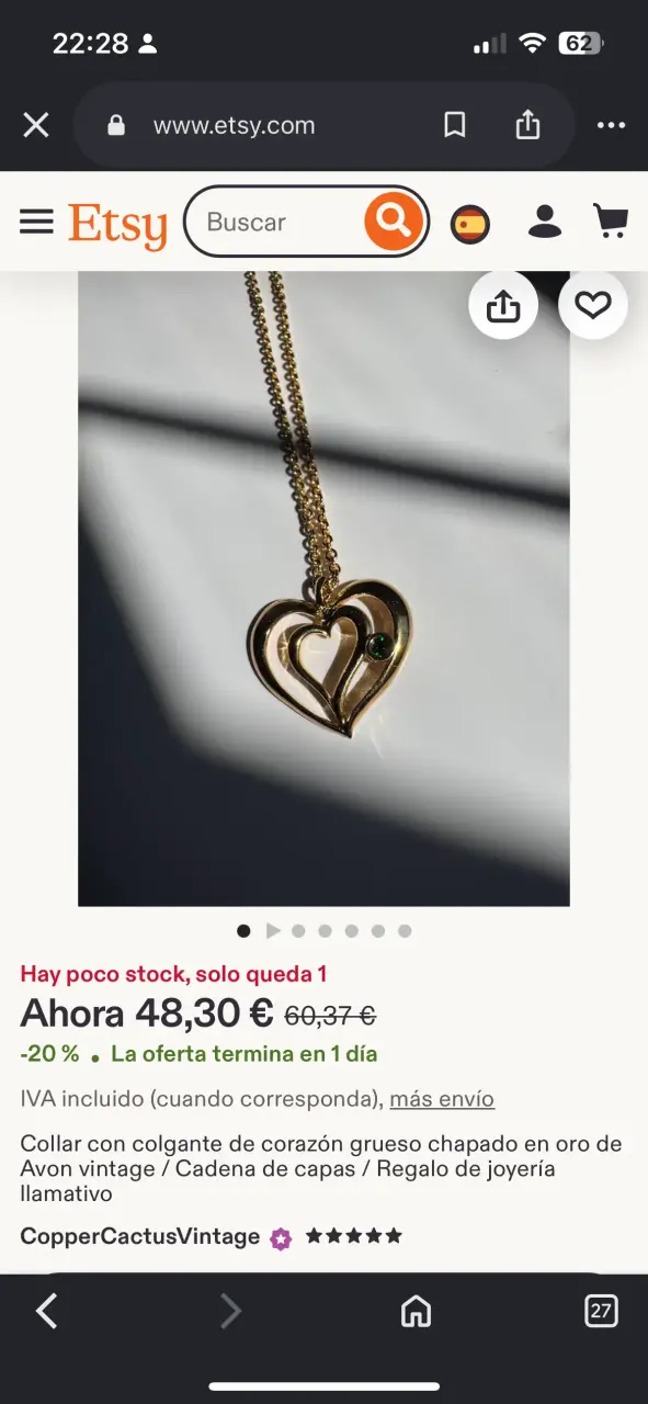 Collar de Corazón con Cristal - 3