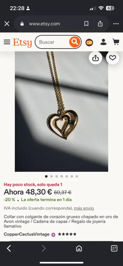 Collar de Corazón con Cristal - miniatura 3