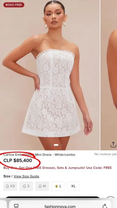 Vestido corto de encaje blanco sin tirantes - miniatura 5