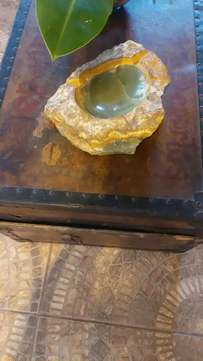 Centro de Mesa de Piedra con Cristal - miniatura 1