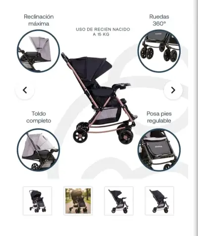 Coche de bebé Bebesit con ruedas 360° - miniatura 3