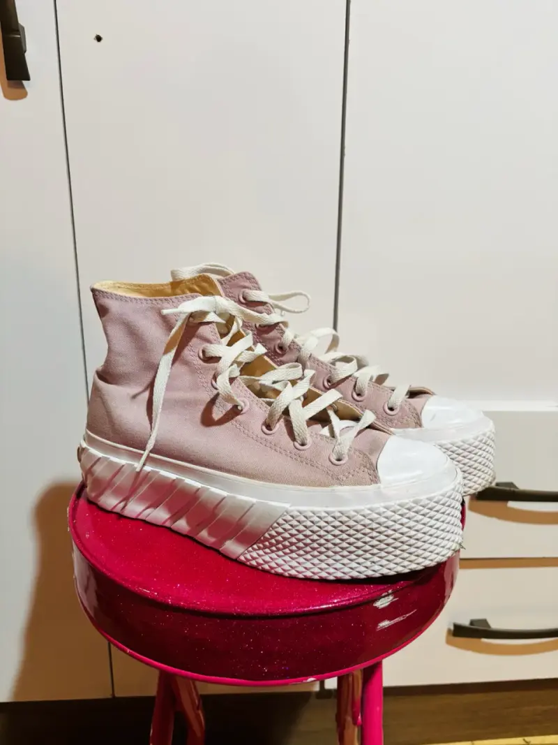 Zapatillas Converse All Star Plataforma Rosadas - 1