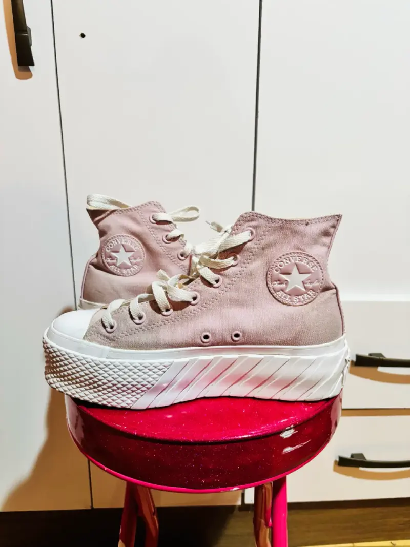 Zapatillas Converse All Star Plataforma Rosadas - 2
