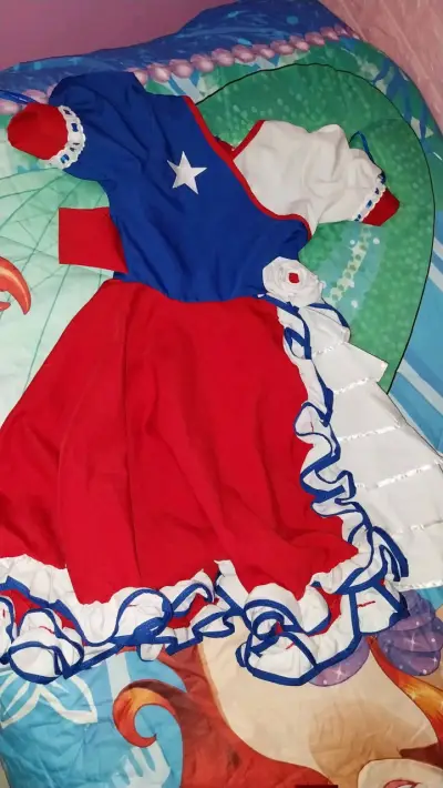 Vestido de huasa chilena para niña talla 10-12 - miniatura 1