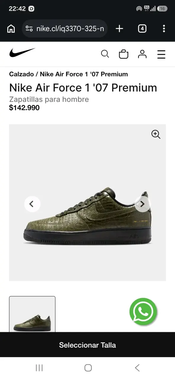 Zapatillas Nike Air Force 1 '07 Premium Verde - 3