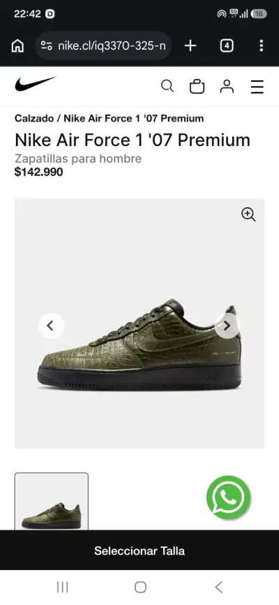 Zapatillas Nike Air Force 1 '07 Premium Verde - miniatura 3