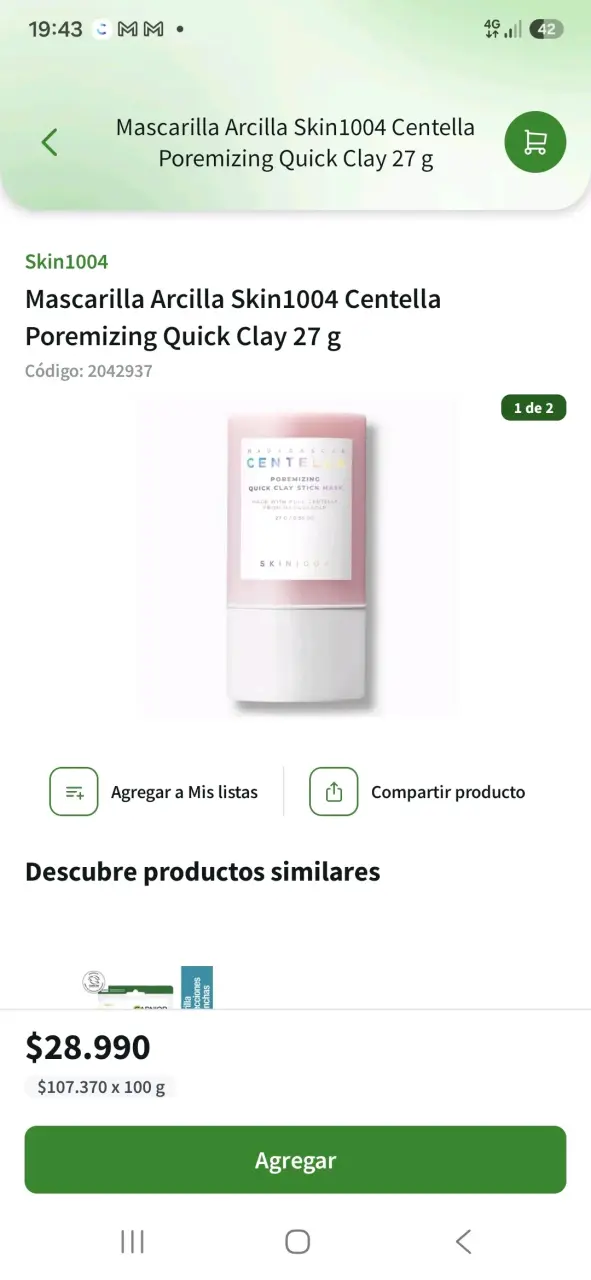 Mascarilla Arcilla Skin1004 Centella Poremizing - 2