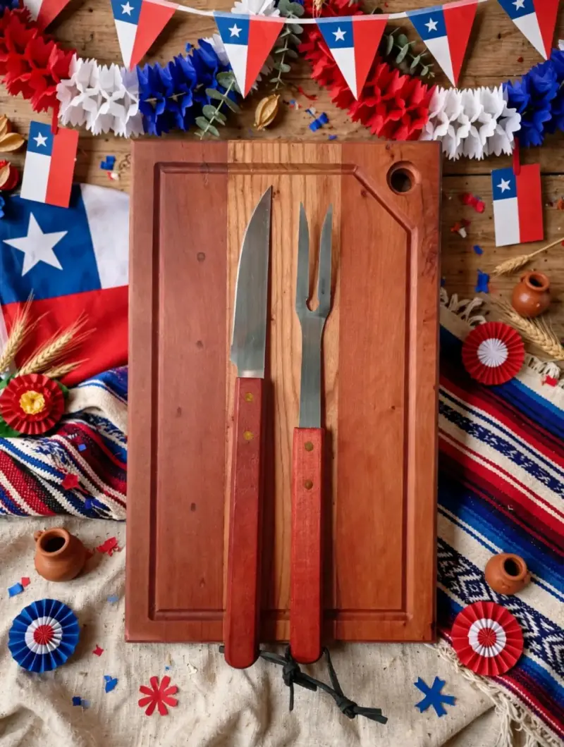 Set de Asado Chileno con Tabla de Madera - 2