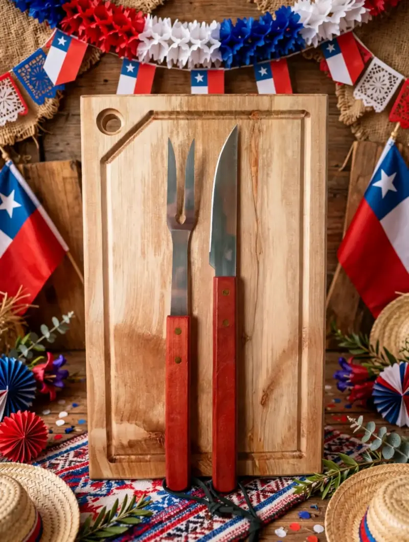 Set de Asado Chileno con Tabla de Madera - 3