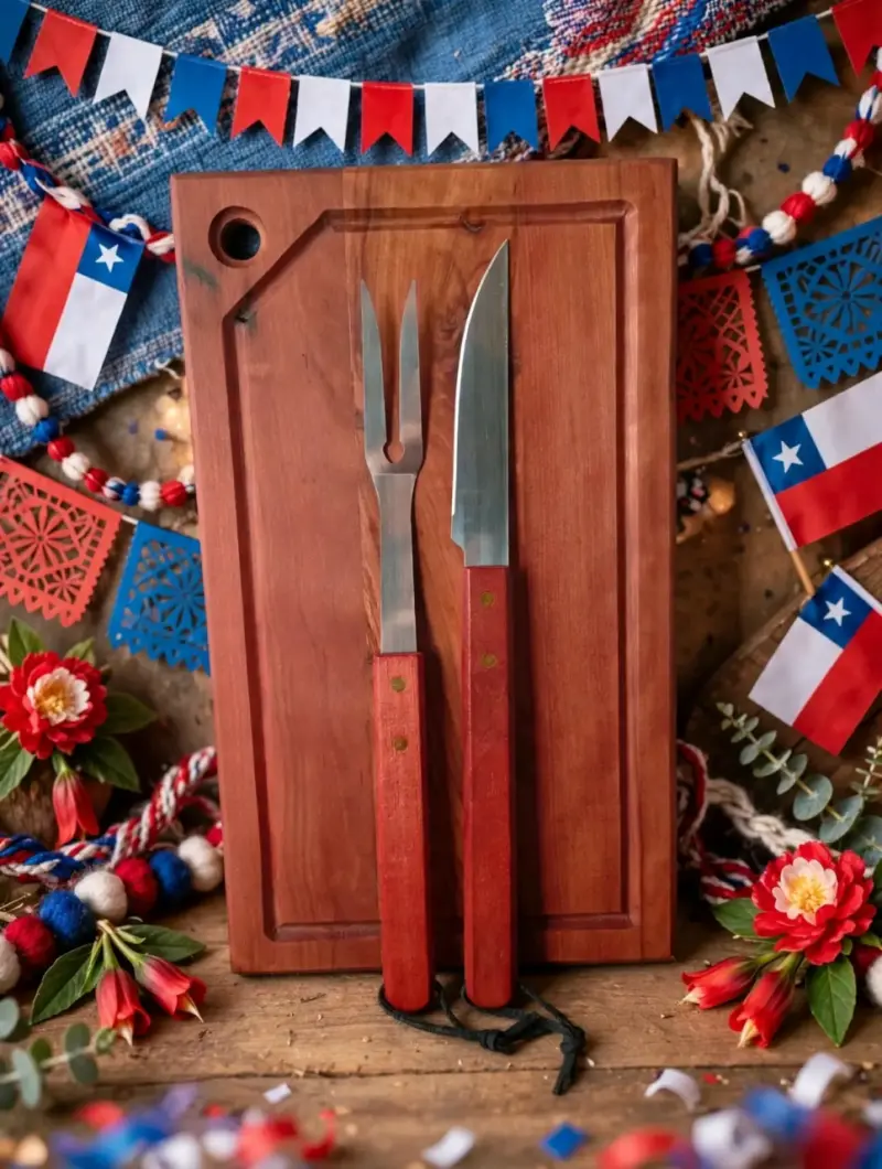 Set de Asado Chileno con Tabla de Madera - 4