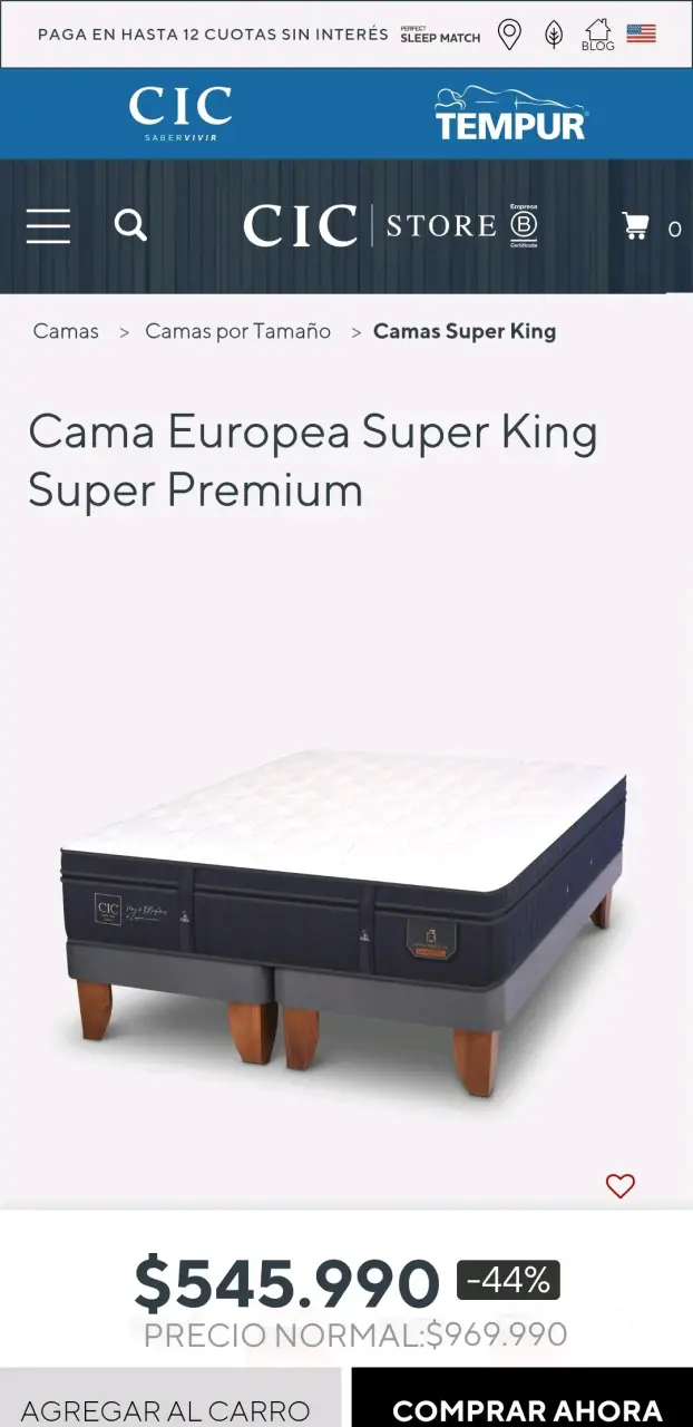 Cama Europea Super King CIC Super Premium - 1