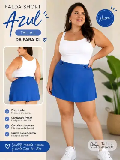 Faldas short beige talla XL con bolsillos - miniatura 2