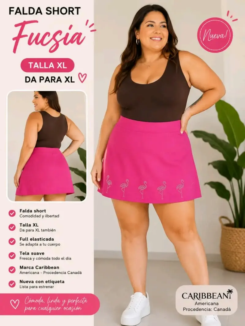 Faldas short beige talla XL con bolsillos - 3