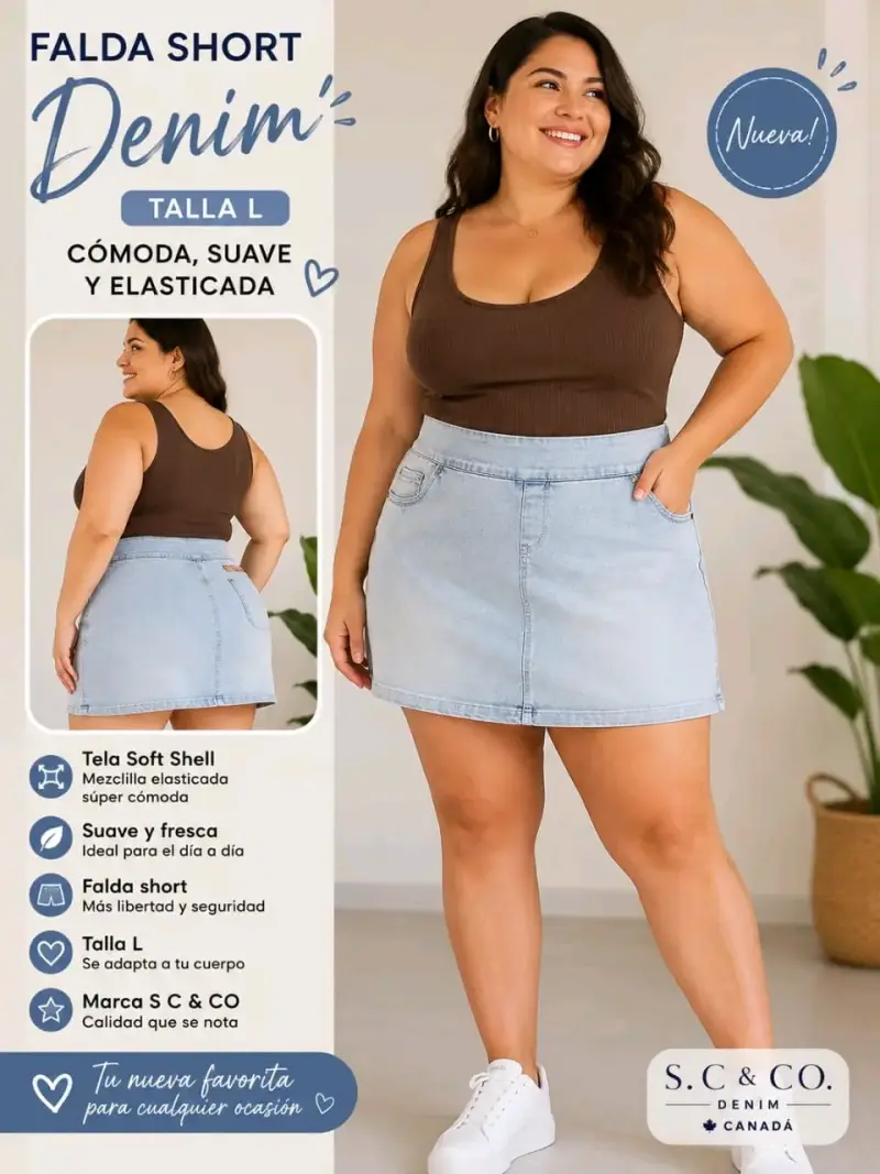 Faldas short beige talla XL con bolsillos - 4