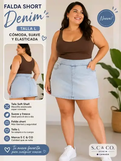 Faldas short beige talla XL con bolsillos - miniatura 4