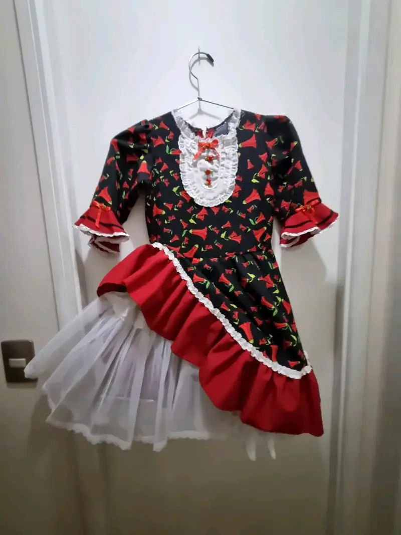 Vestido de cueca Infantil con Volantes y Encaje - 1