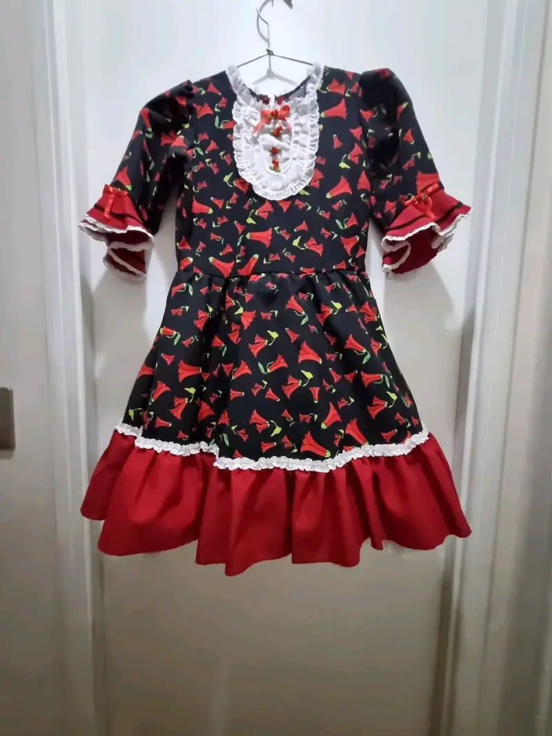 Vestido de cueca Infantil con Volantes y Encaje - 2