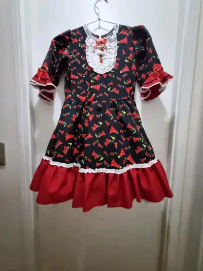 Vestido de cueca  Infantil con Volantes y Encaje - miniatura 2