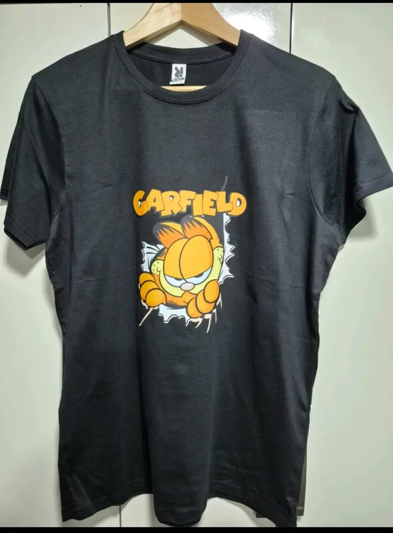 Polera negra Garfield para hombre - 1