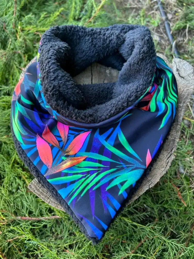 Bandana polar con diseño tropical multicolor