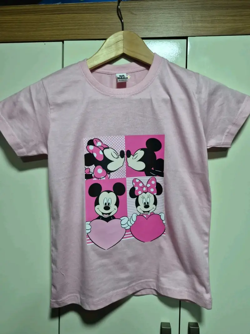 Polera infantil rosa Mickey y Minnie - 1