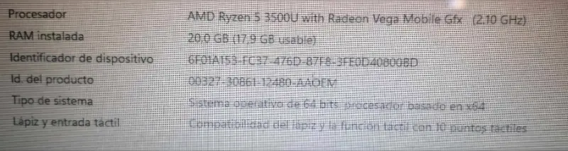 Laptop Lenovo con procesador AMD Ryzen - 5