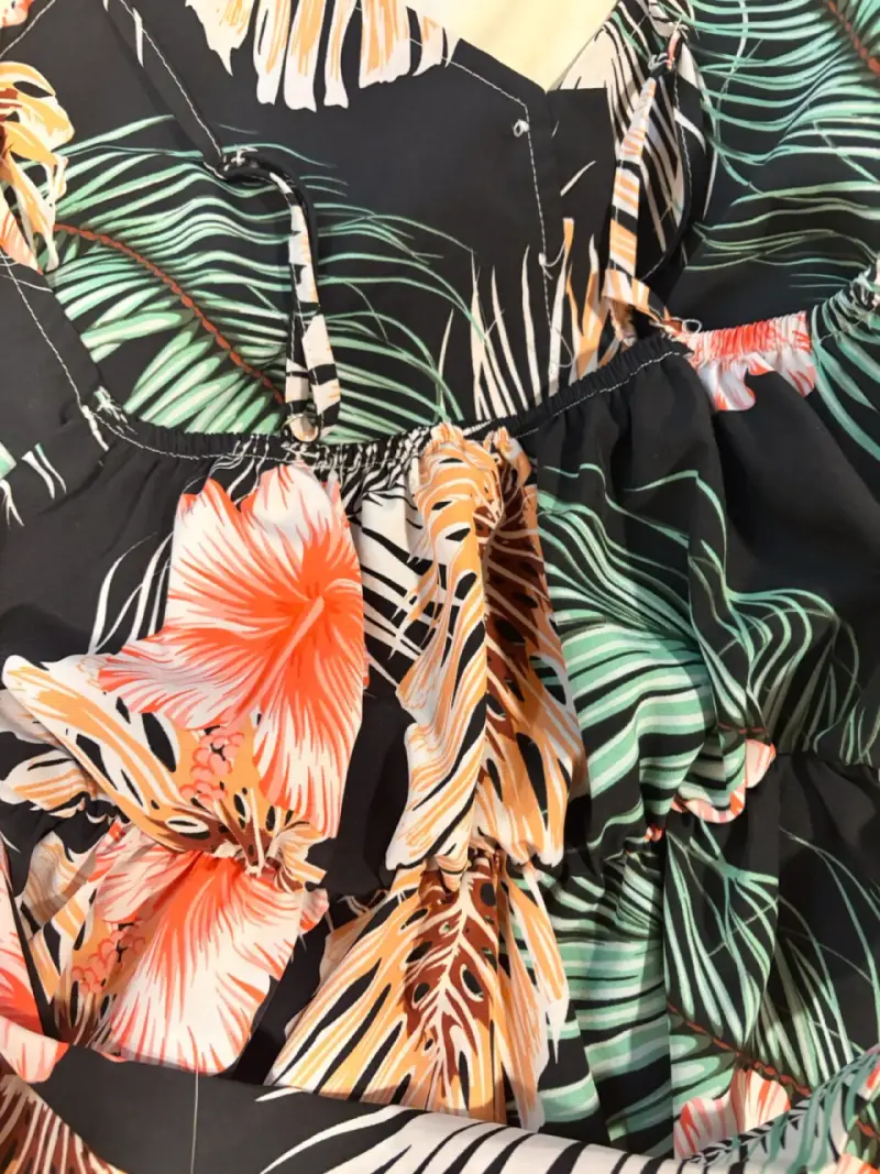 Vestido largo floral tropical - Talla única - 4
