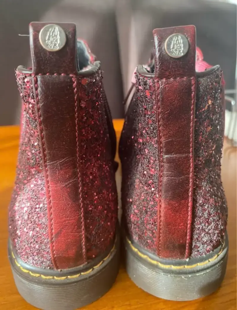Botines burdeos con glitter hush puppies - 3