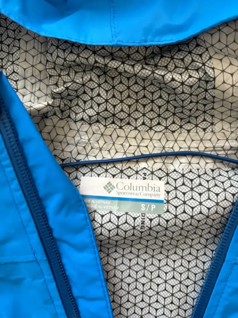 Chaqueta impermeable azul Columbia con capucha - 2