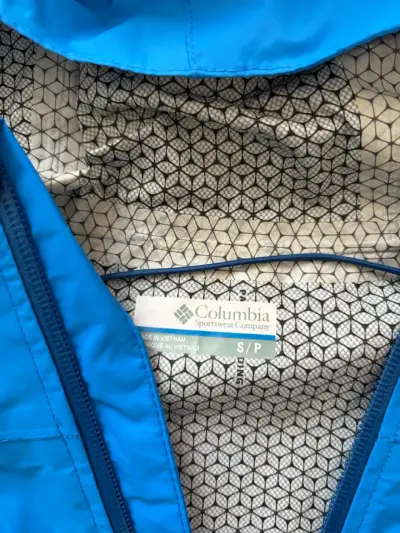Chaqueta impermeable azul Columbia con capucha - miniatura 2