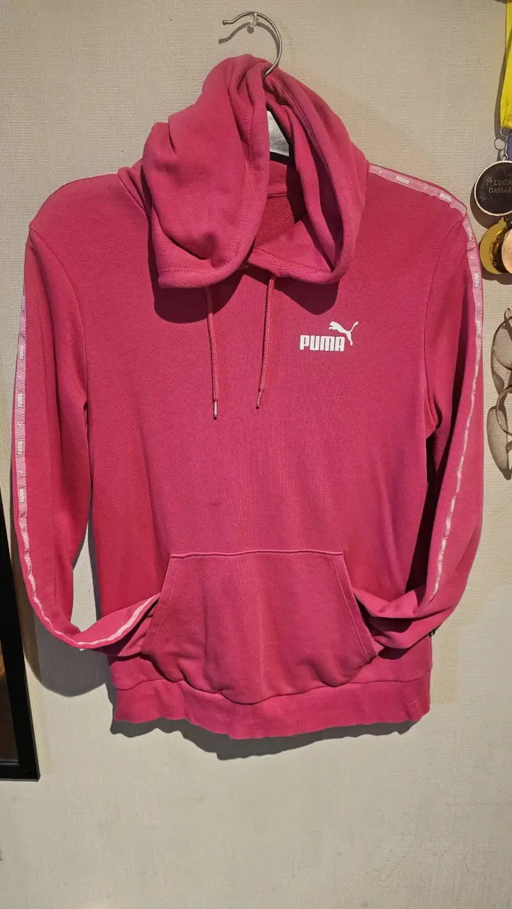 Polerón con capucha rosa Puma para mujer - 3