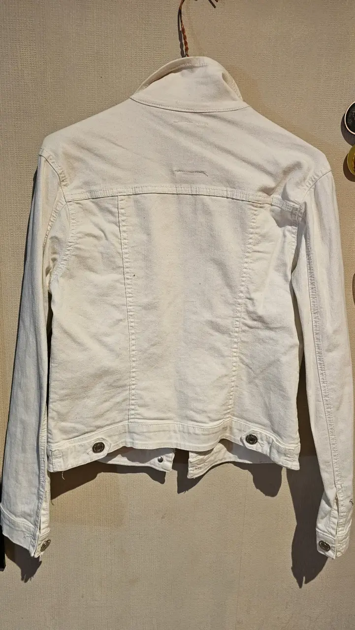 Chaqueta de mezclilla blanca para mujer - 1