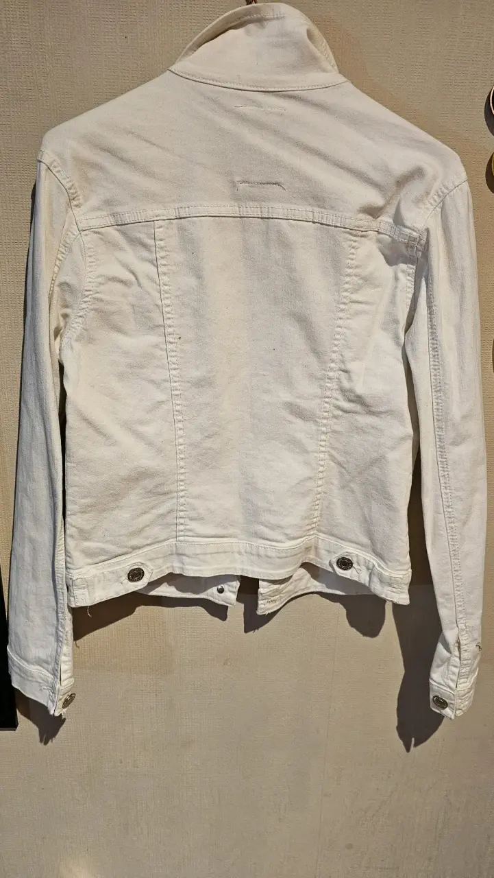 Chaqueta de mezclilla blanca para mujer - 2