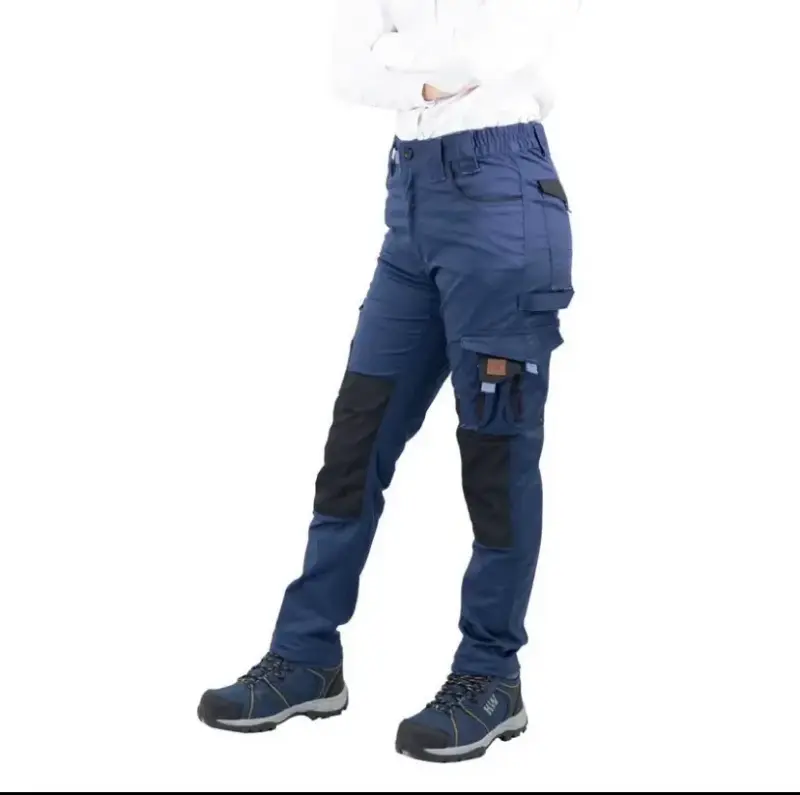 Pantalones de trabajo azul con refuerzos negros - 2