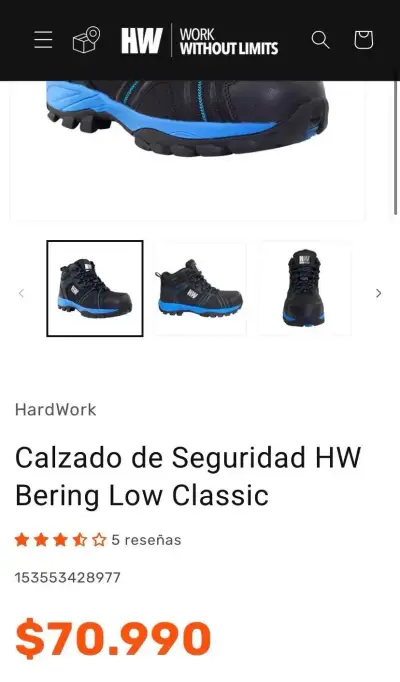 Zapatos de Seguridad HW Bering Low Classic - miniatura 3