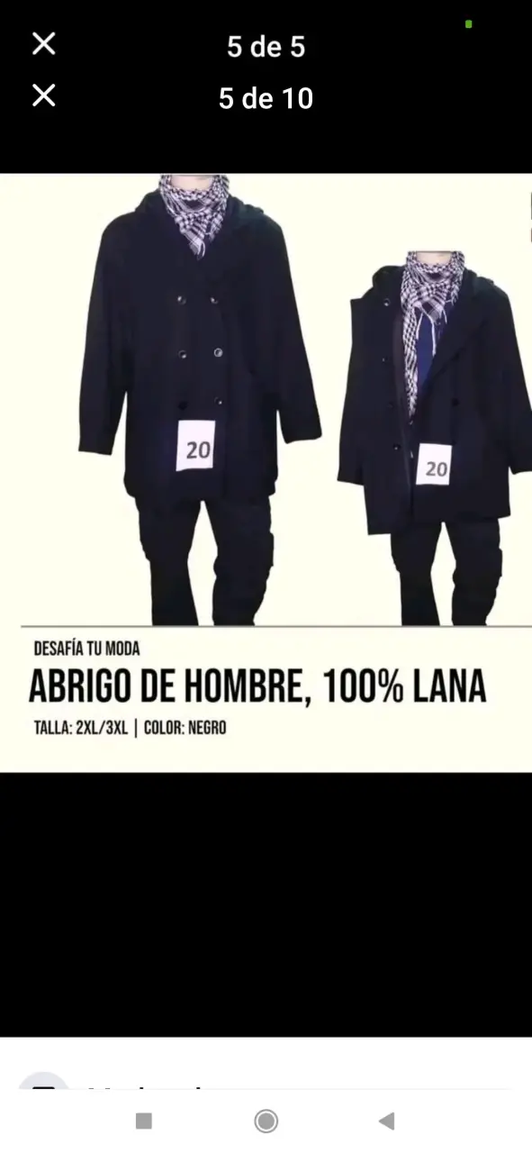 Abrigo de Hombre Negro Perry Ellis 100% Lana - 6