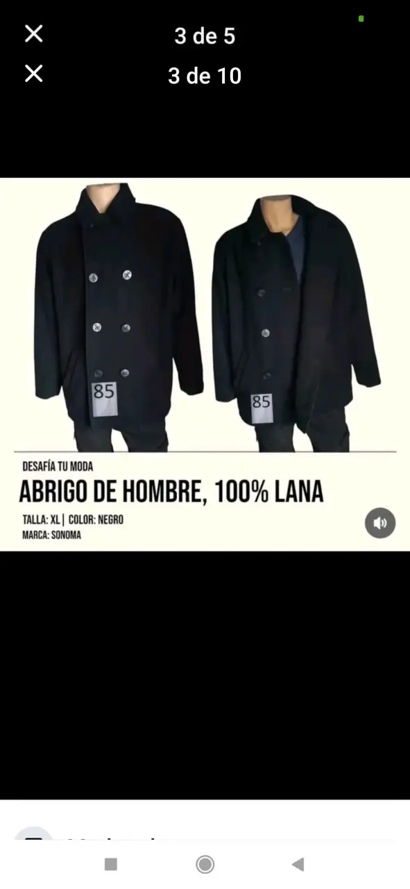 Abrigos 100% Lana Talla XS a 4XL - 2