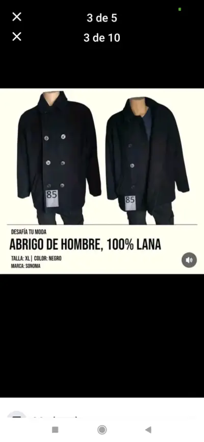 Abrigos 100% Lana Talla XS a 4XL - miniatura 2